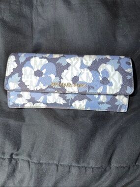 Michael Kors Blue and White Floral Wallet